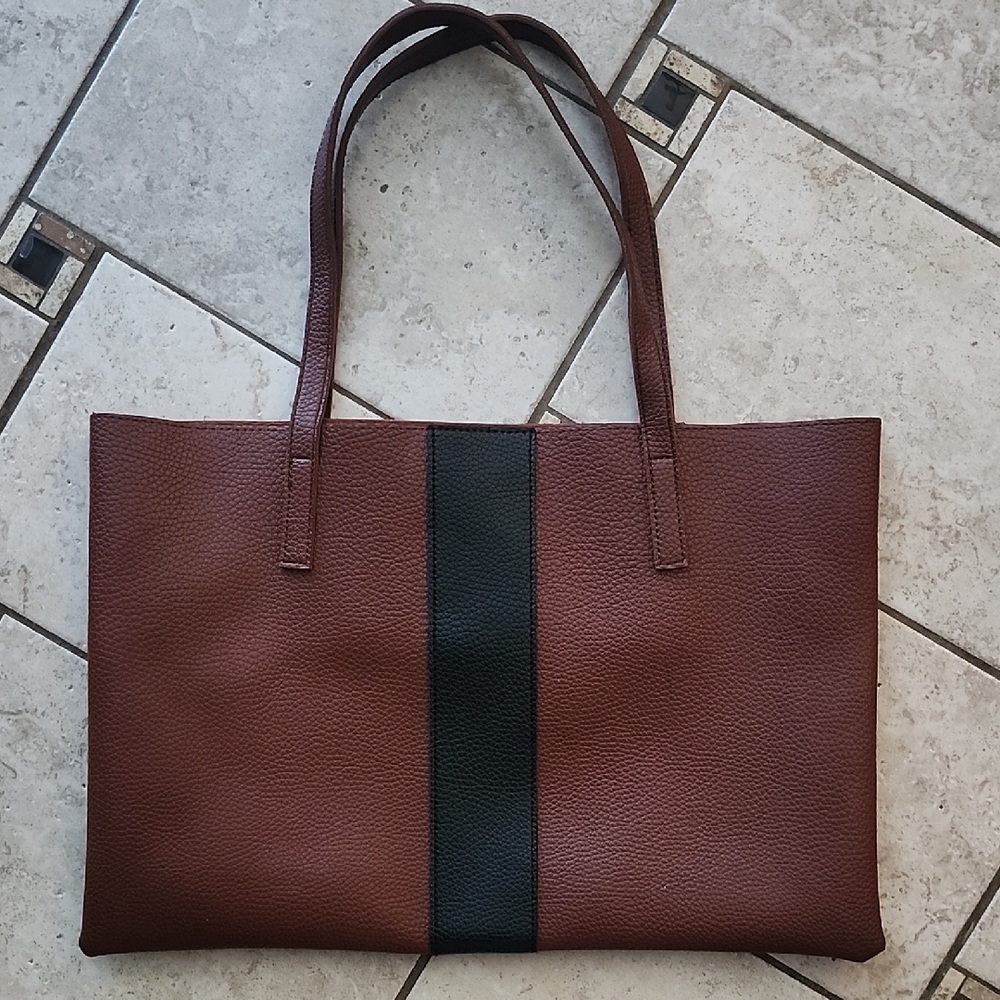 Vince Camuto Brown and Black Tote Bag